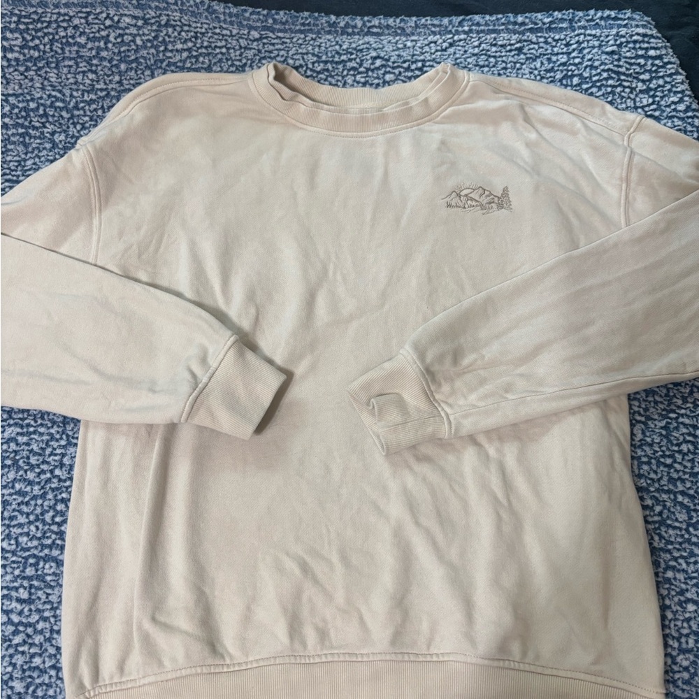 Men's Cream Sweater with mountains